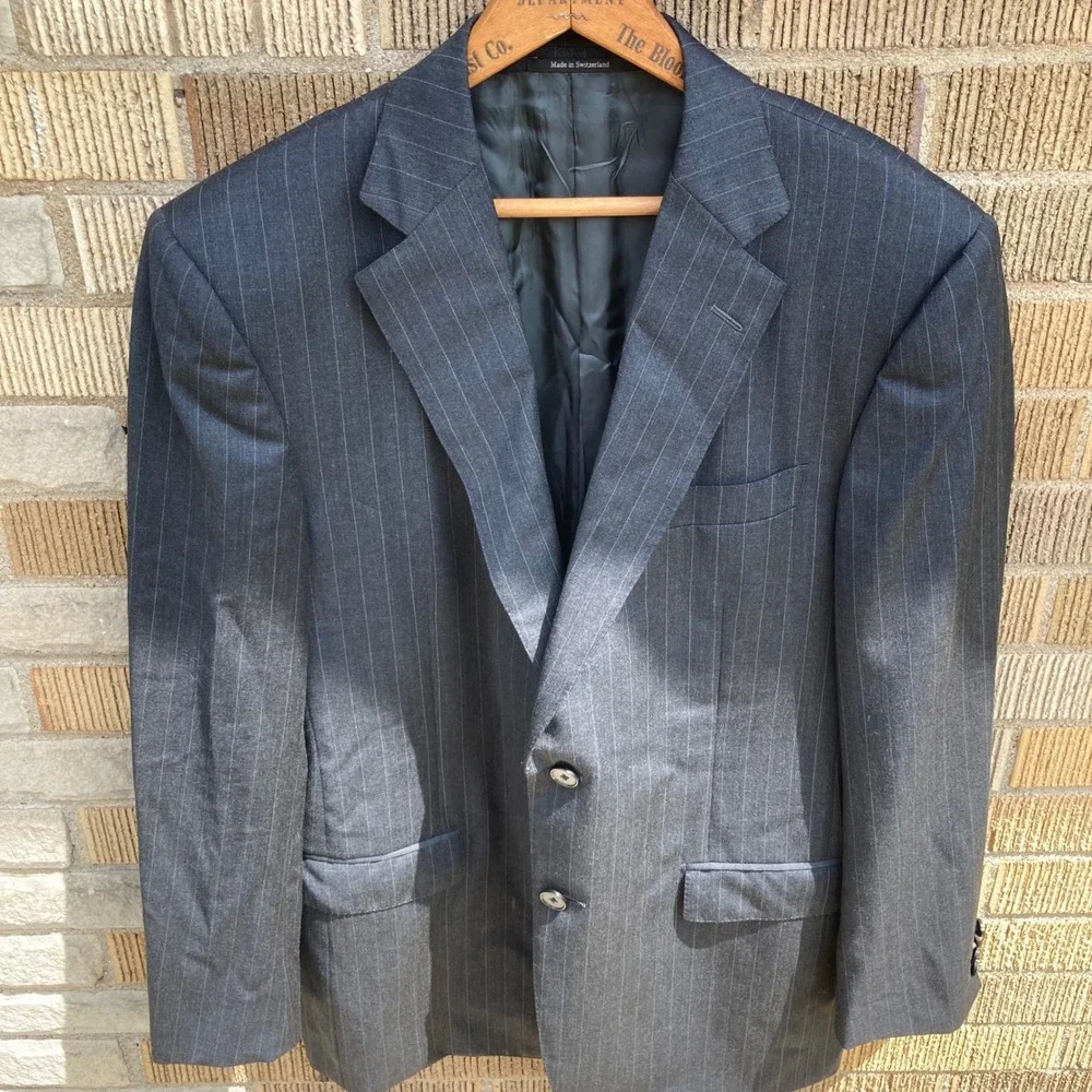 Ermenegildo Zegna Men's 50R (US 40R) Wool Pinstripe Blazer Sport Coat Swiss Made